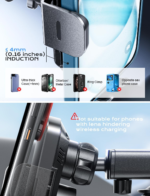 Wireless Car Charger, 15W Fast Charging Auto Clamping Car Charger Phone Mount Phone Holder Fit for Iphone 16 15 14 13 12 Pro Max 11 XR XS, Samsung Galaxy S24 Ultra S23 S22 S21, S20, S10+, Black - Image 4
