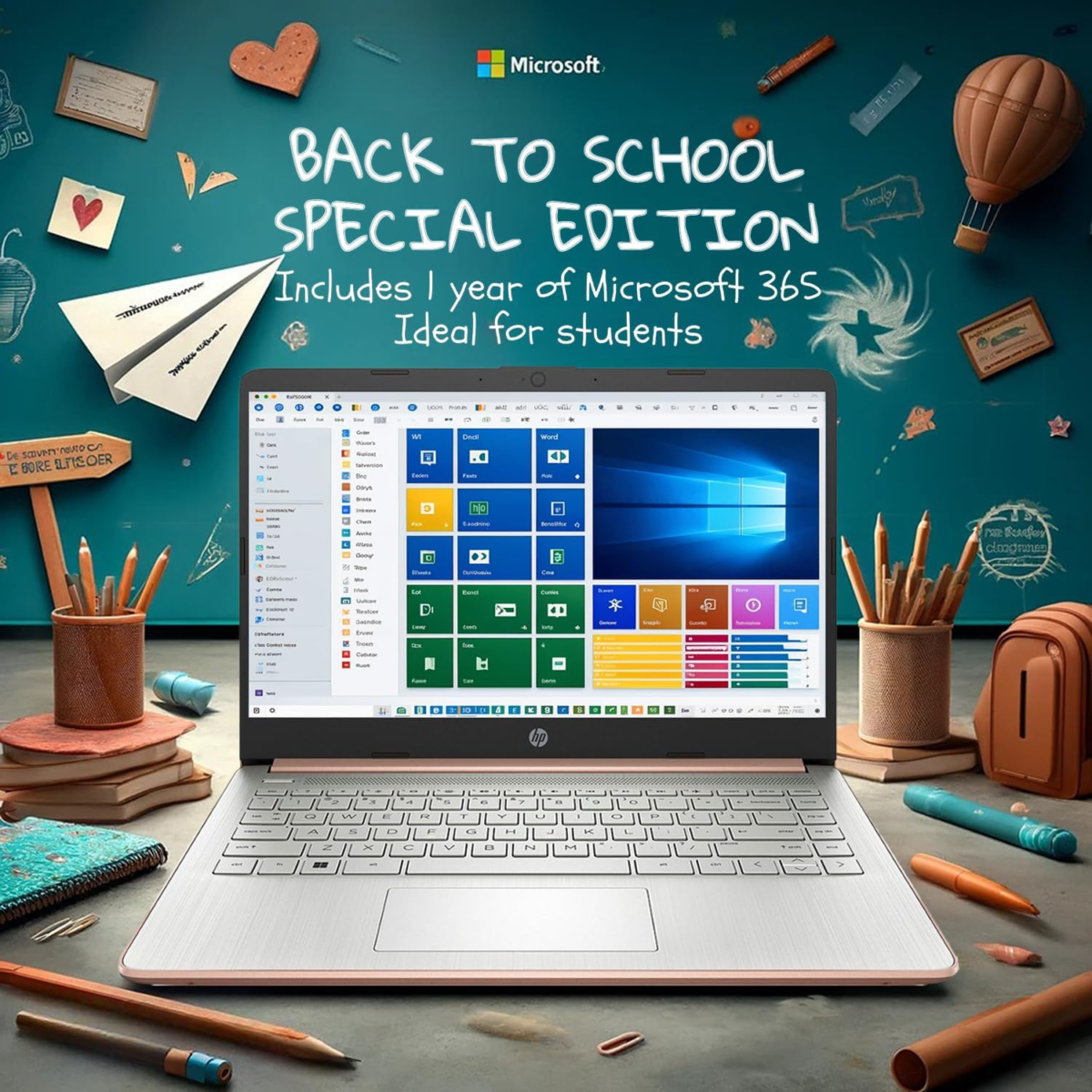 14" HD Laptop | Back to School Limited Edition with 1 Year Microsoft 365 | Intel Quad-Core Processor | 8GB RAM | 576GB Storage | Long Battery Life | Rose Gold | 512GB  P500 External SSD | Win 11 - Image 3