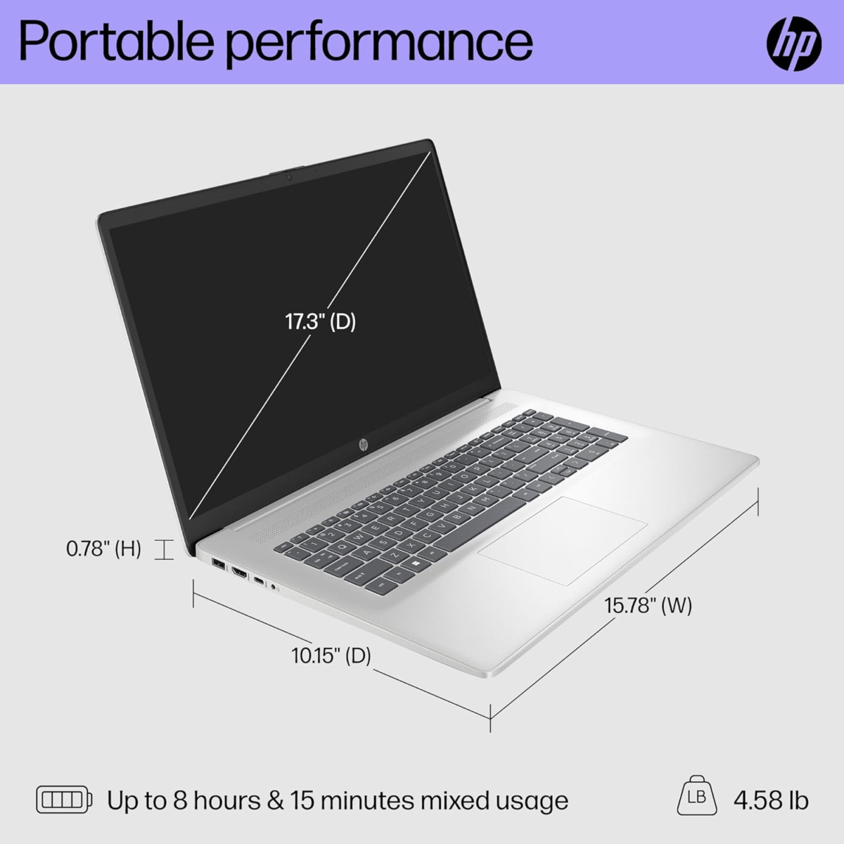 17.3 Inch Laptop, FHD Display, AMD Ryzen 5 7520U, 16 GB RAM, 512 GB SSD, AMD Radeon Graphics, Windows 11 Home, 17-Cp2099Nr (2024) - Image 5
