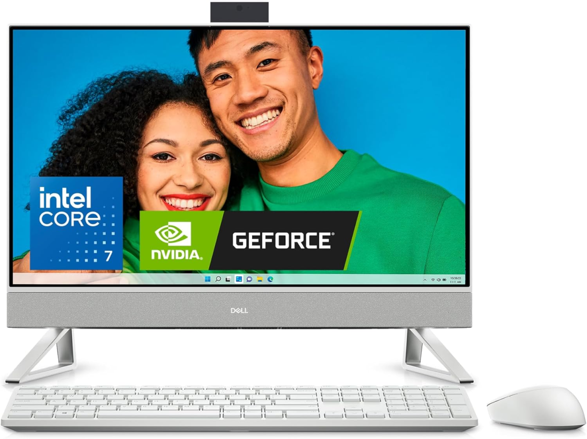 Inspiron 7730 All in One Desktop - 27-Inch FHD Touchscreen Display, Intel Core 7-150U, 32GB DDR4 RAM, 1TB SSD, NVIDIA Geforce MX570A 2GB GDDR6, Windows 11 Pro, Onsite & Migrate Service - White - Image 1