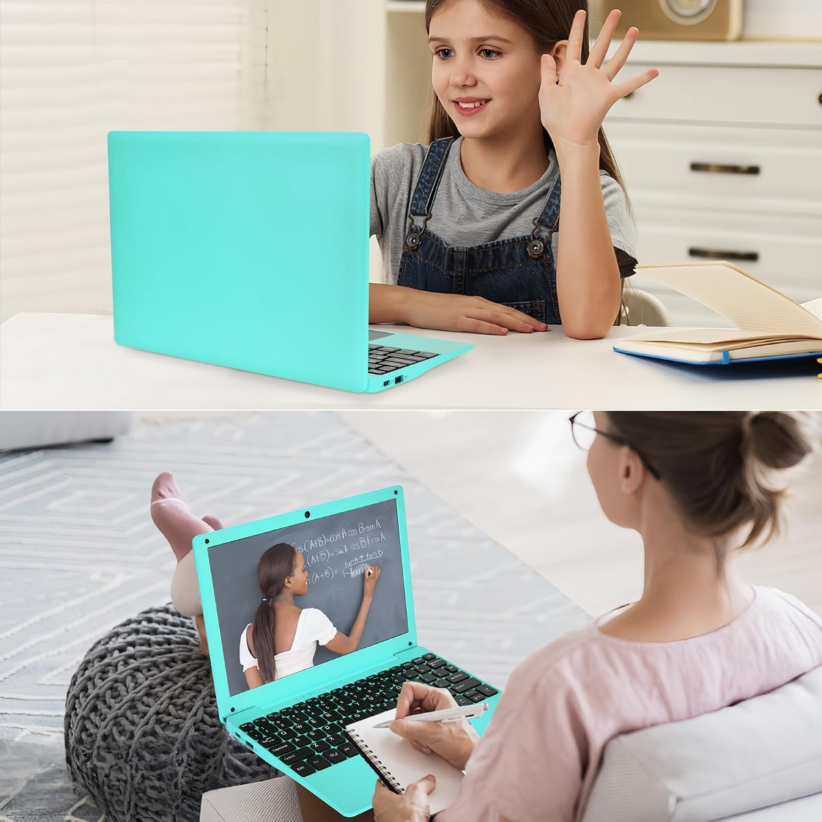 Mini Android 12 Laptop Computer, Portable Small Netbook with Allwinner A133 CPU Android 12 OS 2GB RAM 64GB EMMC HD IPS Screen 1920X800 0.3MP Camera (Blue) - Image 6