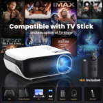 Projector, Native 1080P Bluetooth Projector, Portable Outdoor Movie Projector, Full HD Mini Projector with Speaker for Home Bedroom, Compatible with Smartphone,Hdmi,Usb,Av,Fire Stick,Ps5 - Image 5