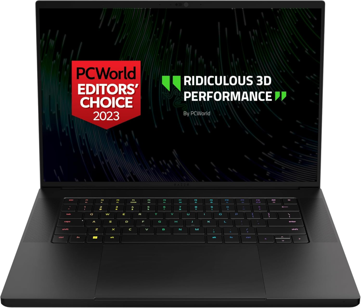 Blade 16 Gaming Laptop: NVIDIA Geforce RTX 4090-13Th Gen Intel 24-Core I9 HX CPU - 16" Dual Mode Mini LED (4K UHD+ 120Hz & FHD+ 240Hz) - 32GB RAM - 2TB SSD - Compact Gan Charger - Windows 11 - Image 1