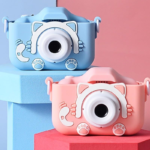 Gift Set Kids Photo Camera and Wireless Cat Headphones + Gift Paper Bag (Pink) Birthday, Christmas, New Year - Image 4