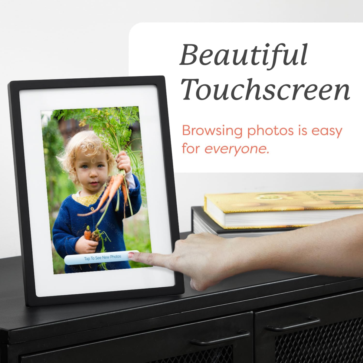 Digital Picture Frame - Wifi Enabled with Load from Phone Capability, Touch Screen Digital Photo Frame Display - Customizable Gift for Friends and Family - 10 Inch Black - Image 5