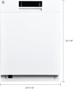 24" Built-In Stainless Steel Tub Dishwasher with Smartwash, Smart Dry, and Morespace Adjustable Rack, Energy Star Certified, White - Image 2