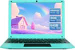 Mini Android 12 Laptop Computer, Portable Small Netbook with Allwinner A133 CPU Android 12 OS 2GB RAM 64GB EMMC HD IPS Screen 1920X800 0.3MP Camera (Blue)