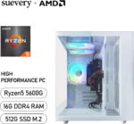 Gaming PC AMD Ryzen5 5600G 6Cores 3.9Ghz up to 4.40 Ghz Processor 16GB DDR4 RAM Nvme SSD 512G Home Gaming Prebulilt Desktop Computer White - Image 2