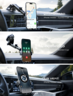 Wireless Car Charger, 15W Fast Charging Auto Clamping Car Charger Phone Mount Phone Holder Fit for Iphone 16 15 14 13 12 Pro Max 11 XR XS, Samsung Galaxy S24 Ultra S23 S22 S21, S20, S10+, Black - Image 2