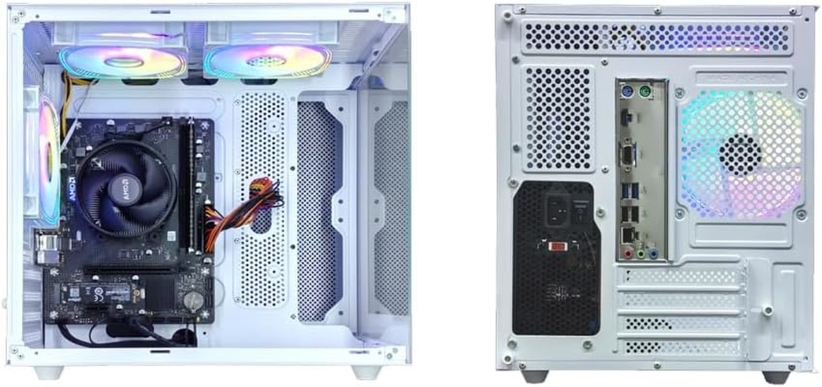 Gaming PC AMD Ryzen5 5600G 6Cores 3.9Ghz up to 4.40 Ghz Processor 16GB DDR4 RAM Nvme SSD 512G Home Gaming Prebulilt Desktop Computer White - Image 7