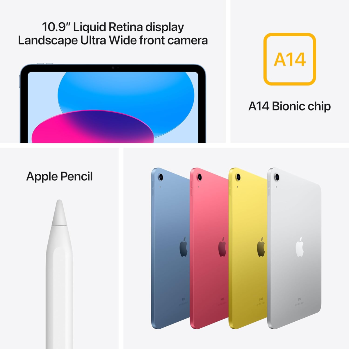 Ipad (10Th Generation): with A14 Bionic Chip, 10.9-Inch Liquid Retina Display, 64GB, Wi-Fi 6, 12MP Front/12Mp Back Camera, Touch ID, All-Day Battery Life – Blue - Image 3