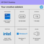 Envy Desktop PC, Intel Core I7-14700, 32 GB RAM, 1 TB SSD, Intel UHD Graphics 770, Windows 11 Pro, TE01-5002 (2024) - Image 3