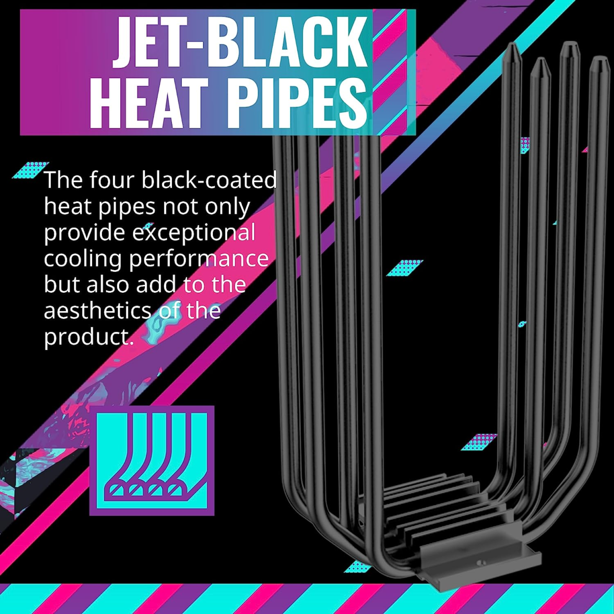 Hyper 212 Halo Black CPU Air Cooler, 120 Halo² PWM Fan, Dual Loop ARGB, Aluminum Top Cover, 4 Copper Heat Pipes, 154Mm Tall, AMD Ryzen AM5|AM4, Intel LGA 1851|1700|1200 Brackets - Image 4