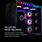 XF-12025-ARGB-TRIO 120Mm Case Fan ARGB 3 Pack RGB Fans 5V 3-PIN Connector MB Sync Internal Fans Cable Management Silent Fan PWM Fan for CPU Cooler/Radiator/Pc Chassis - Image 3
