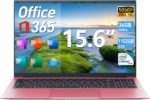 15.6 Inch Laptops, Laptop Computers Students Business with 36GB RAM 128GB EMMC+1024GB SSD, Celeron N5095 Quad-Core(Up to 2.9Ghz), 11 Home, Wifi 6, USB 3.2, HDMI, Type-C, 7000Mah Battery(Pink)