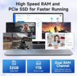 15.6 Laptop, 12Th Gen Intel Core I3-1215U (Up to 4.4Ghz, 6 Cores, Beat I5-1135G7), 32GB RAM 1TB SSD, IPS FHD Display, Fingerprint, Backlit Keyboard, Wi-Fi 6, BT5.2, Type C, Win 11 - Image 3