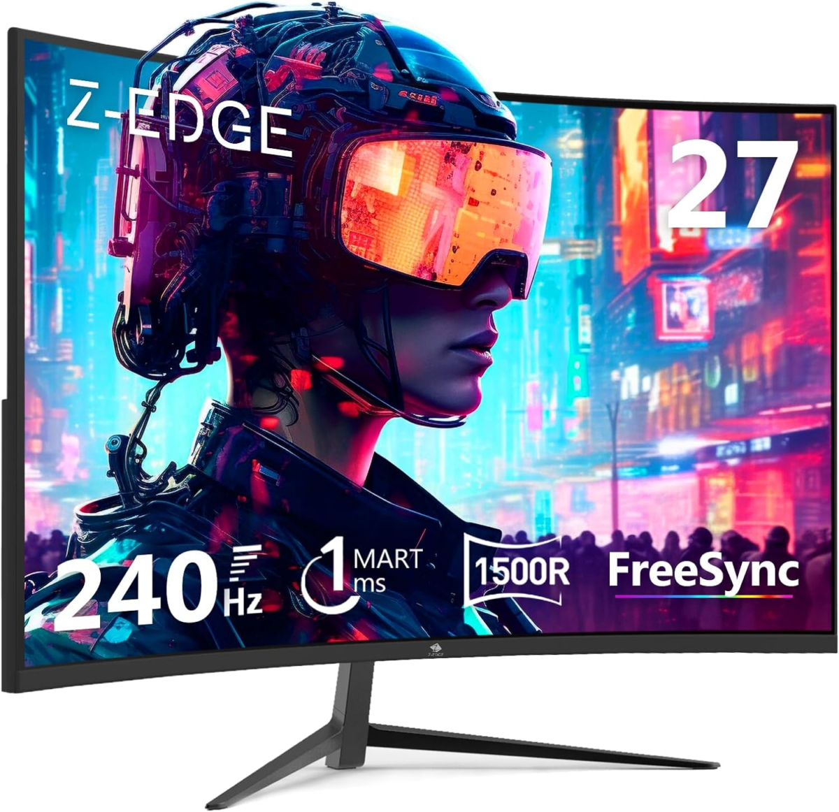 Z-Edge 27-Inch Curved Gaming Monitor 16:9 1920X1080 240Hz 1Ms Frameless LED Gaming Monitor, UG27P AMD Freesync Premium Display Port HDMI - Image 1