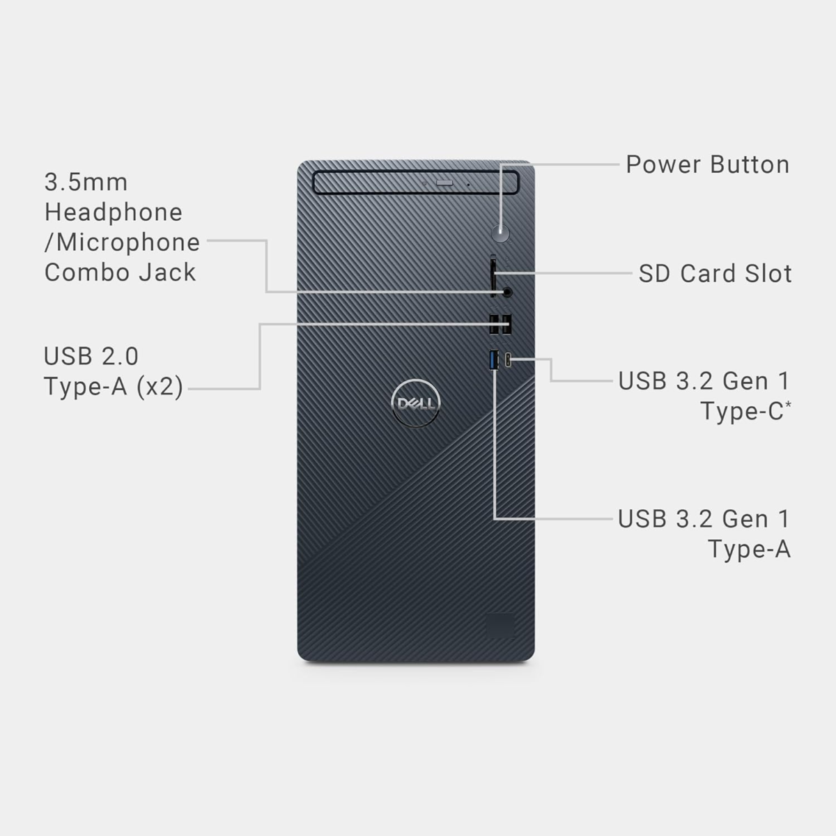 Inspiron 3030 Desktop - Intel Core I7-14700 Processor, 16GB DDR5 RAM, 1TB SSD, Intel UHD 770 Graphics, Windows 11 Pro, Onsite & Migrate Service - Mist Blue - Image 12