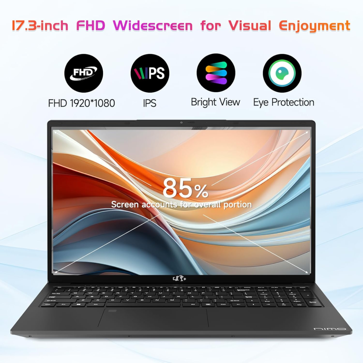 17.3 FHD Laptop, Intel 6 Core I3-1215U, 32GB RAM, 1TB SSD, (Beat I5-1135G7, up to 4.4Ghz), 65W Type-C, Fingerprint, Backlit Keyboard, IPS Business Computer, Numpad, Win 11 - Image 3
