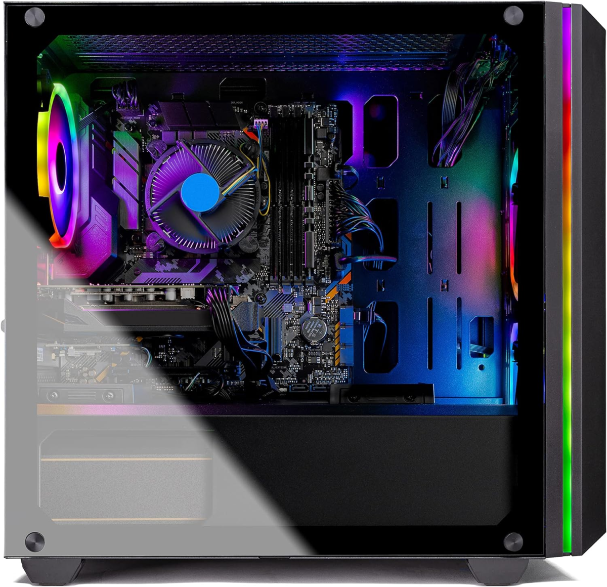 Chronos Mini Gaming Computer PC Desktop - Intel Core-I3 10100F 3.6Ghz, GTX 1650 4G, 500GB SSD, 8G 3000, RGB Fans, AC Wifi, Windows 10 Home 64-Bit,Black - Image 3