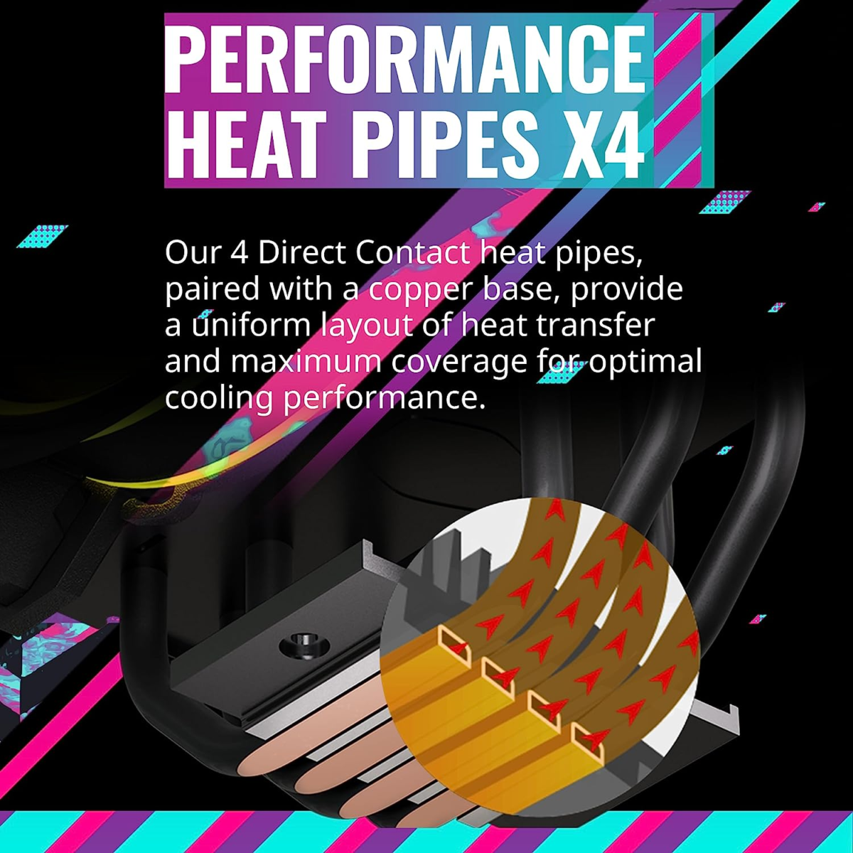 Hyper 212 Halo Black CPU Air Cooler, 120 Halo² PWM Fan, Dual Loop ARGB, Aluminum Top Cover, 4 Copper Heat Pipes, 154Mm Tall, AMD Ryzen AM5|AM4, Intel LGA 1851|1700|1200 Brackets - Image 5