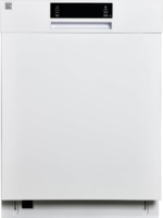 24" Built-In Stainless Steel Tub Dishwasher with Smartwash, Smart Dry, and Morespace Adjustable Rack, Energy Star Certified, White
