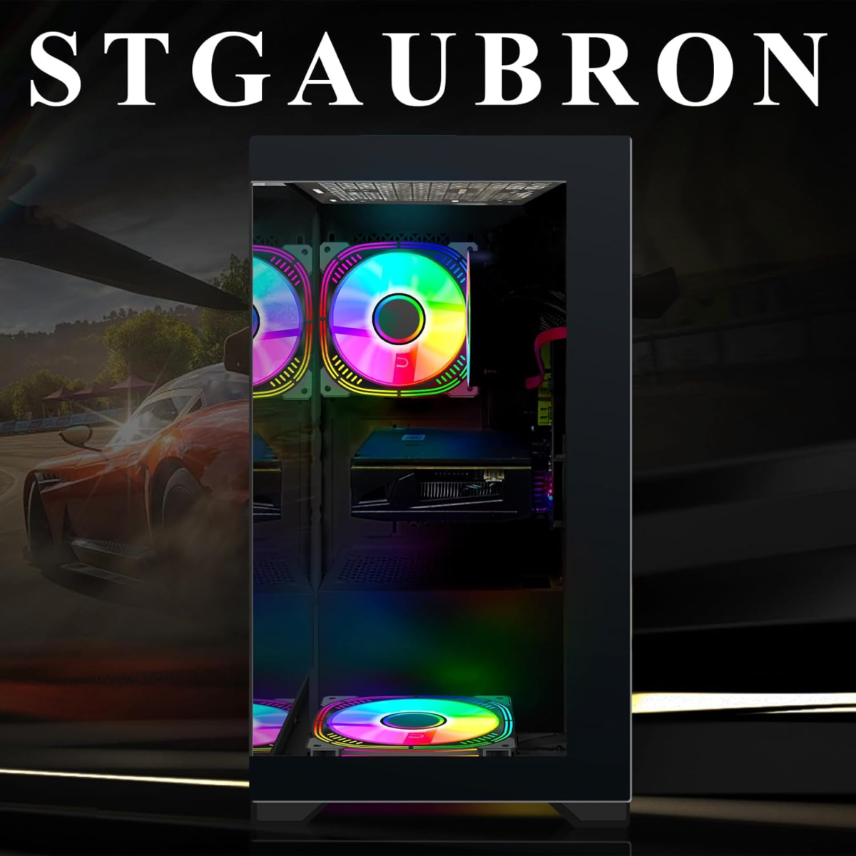 Gaming PC Desktop, Radeon RX 580 16G GDDR5, Intel Core I7 3.4G up to 3.9G, 16G RAM, 512G SSD, 600M Wifi, BT 5.0, RGB Fan X 2, RGB Mouse Pad, RGB BT Sound Bar, Windows 10 Home - Image 3