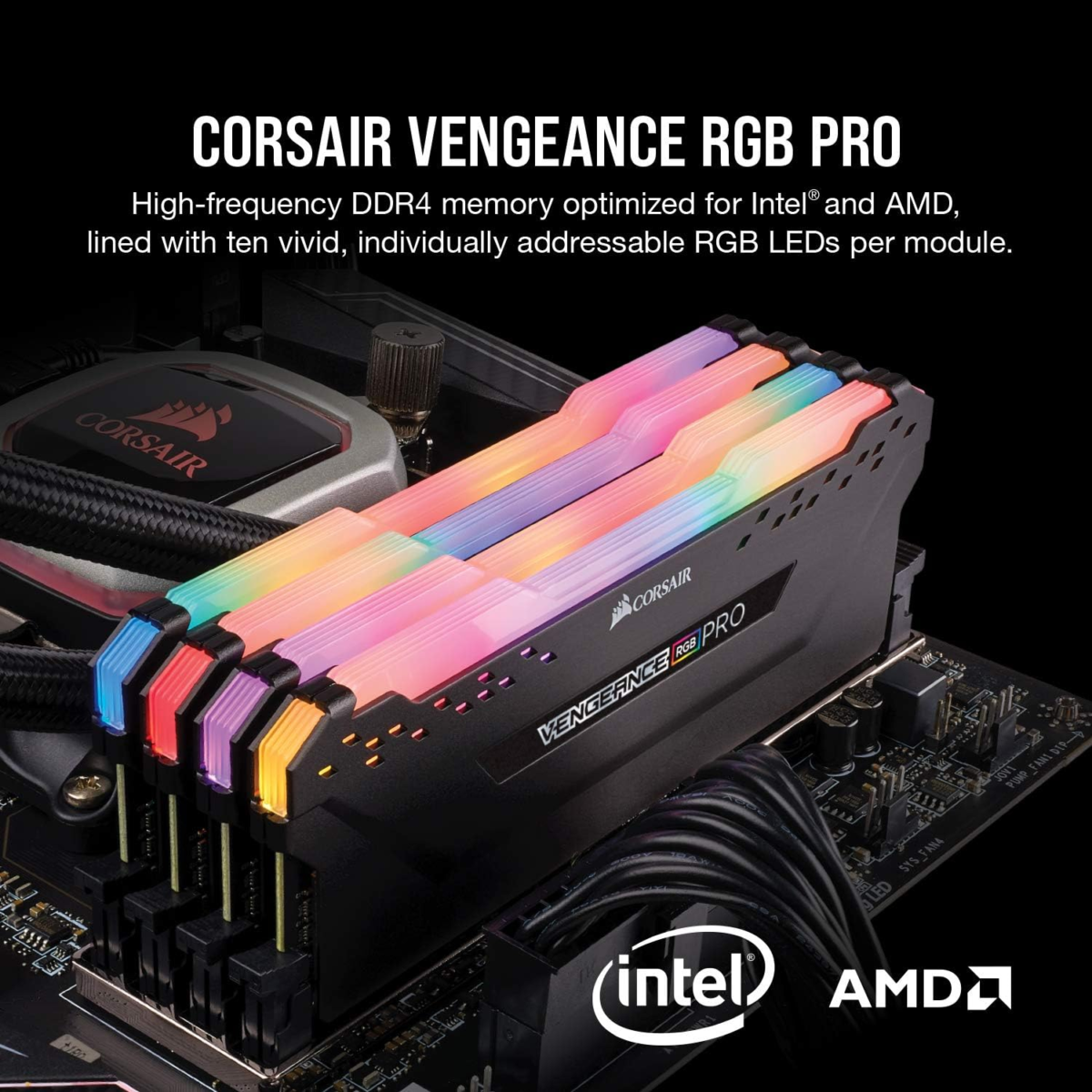 VENGEANCE RGB PRO DDR4 RAM 32GB (2X16Gb) 3200Mhz CL16-20-20-38 1.35V Intel AMD Desktop Computer Memory - Black (CMW16GX4M2C3200C16) - Image 2