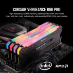 VENGEANCE RGB PRO DDR4 RAM 32GB (2X16Gb) 3200Mhz CL16-20-20-38 1.35V Intel AMD Desktop Computer Memory - Black (CMW16GX4M2C3200C16) - Image 2
