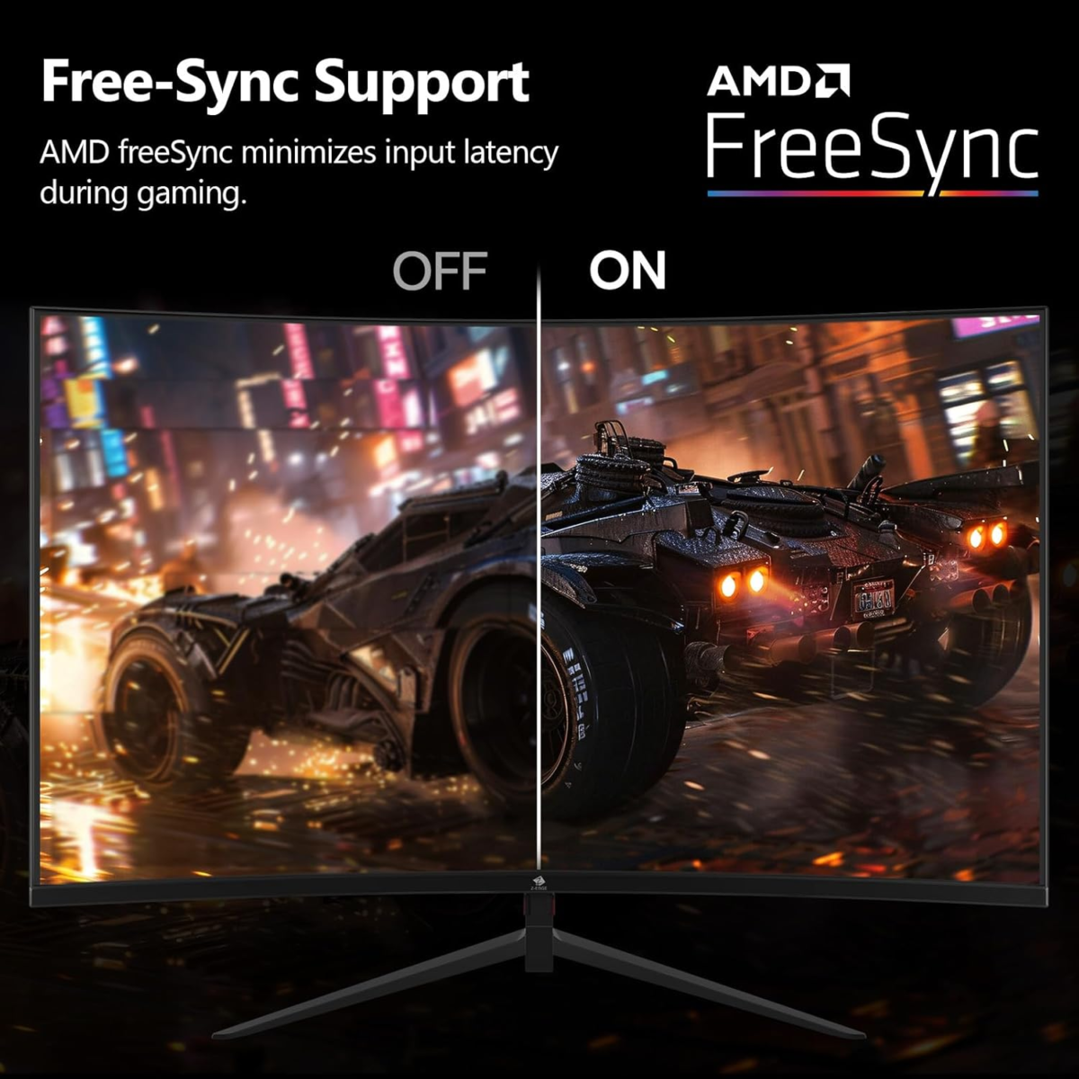 Z-Edge 24-Inch Curved Gaming Monitor 180Hz Refresh Rate, 1Ms MPRT, FHD 1080 Gaming Monitor, R1650 Curved, UG24 AMD Freesync Premium Display - Image 5