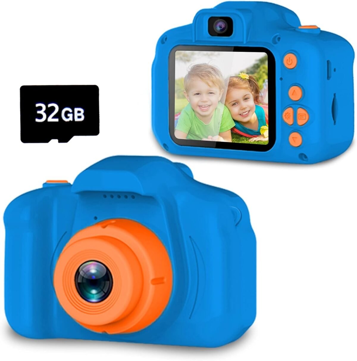 Upgrade Kids Selfie Camera, Christmas Birthday Gifts for Boys Age 3-9, HD Digital Video Cameras for Toddler, Portable Toy for 3 4 5 6 7 8 Year Old Boy with 32GB SD Card-Navy Blue - Image 1
