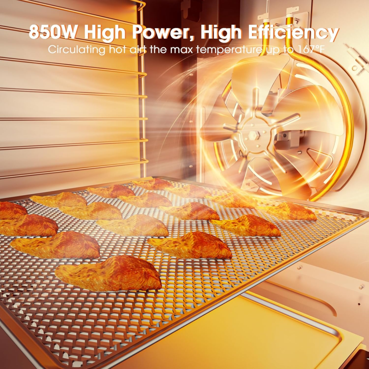 Food Dehydrator Machine, 12-Trays Stainless Steel Digital Food Dryer for Home,10 Presets, 48H Timer and Temperature Control, 850W Dehydrators for Food and Jerky, Dog Treats,Meats & Veggies - Image 4