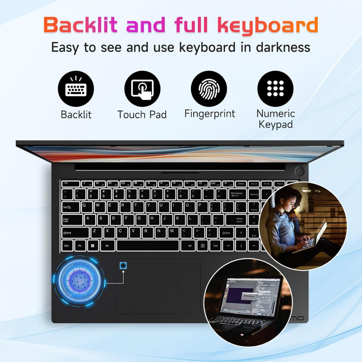 17.3 FHD Laptop, Intel 6 Core I3-1215U, 32GB RAM, 1TB SSD, (Beat I5-1135G7, up to 4.4Ghz), 65W Type-C, Fingerprint, Backlit Keyboard, IPS Business Computer, Numpad, Win 11 - Image 8