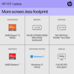 17.3 Inch Laptop, FHD Display, AMD Ryzen 5 7520U, 16 GB RAM, 512 GB SSD, AMD Radeon Graphics, Windows 11 Home, 17-Cp2099Nr (2024) - Image 2