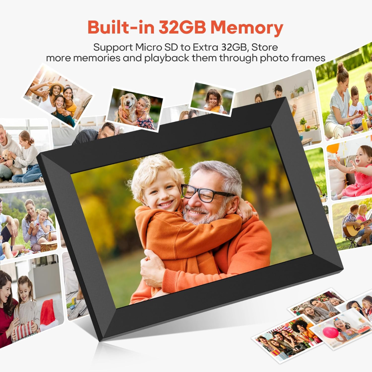 Frameo 10.1 Inch Wifi Digital Picture Frame, 1280X800 HD IPS Touch Screen Photo Frame Electronic, 32GB Memory, Auto-Rotate, Wall Mountable, Share Photos/Videos Instantly via Frameo App from Anywhere - Image 4