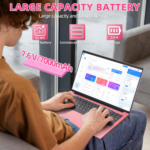15.6 Inch Laptops, Laptop Computers Students Business with 36GB RAM 128GB EMMC+1024GB SSD, Celeron N5095 Quad-Core(Up to 2.9Ghz), 11 Home, Wifi 6, USB 3.2, HDMI, Type-C, 7000Mah Battery(Pink) - Image 7