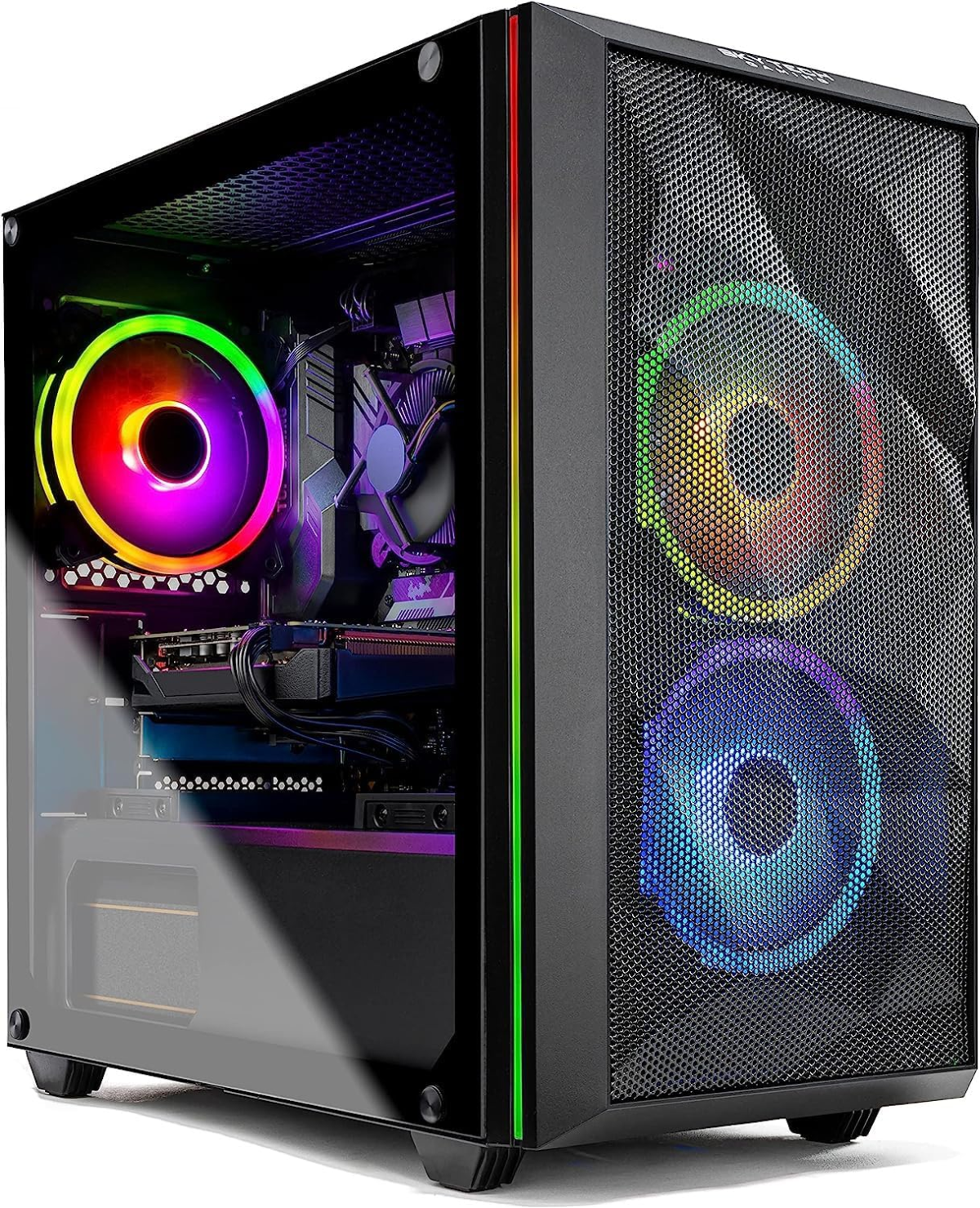 Chronos Mini Gaming Computer PC Desktop - Intel Core-I3 10100F 3.6Ghz, GTX 1650 4G, 500GB SSD, 8G 3000, RGB Fans, AC Wifi, Windows 10 Home 64-Bit,Black - Image 1
