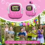 Kids Camera for Girls Boys,Instant Camera for Kids with 32GB SD Card Reversible Lens Video Digital Camera with Print Photo Paper, Birthday Gifts Toy for 3-12 Year Old 5 Colour Pens (Pink) - Image 4