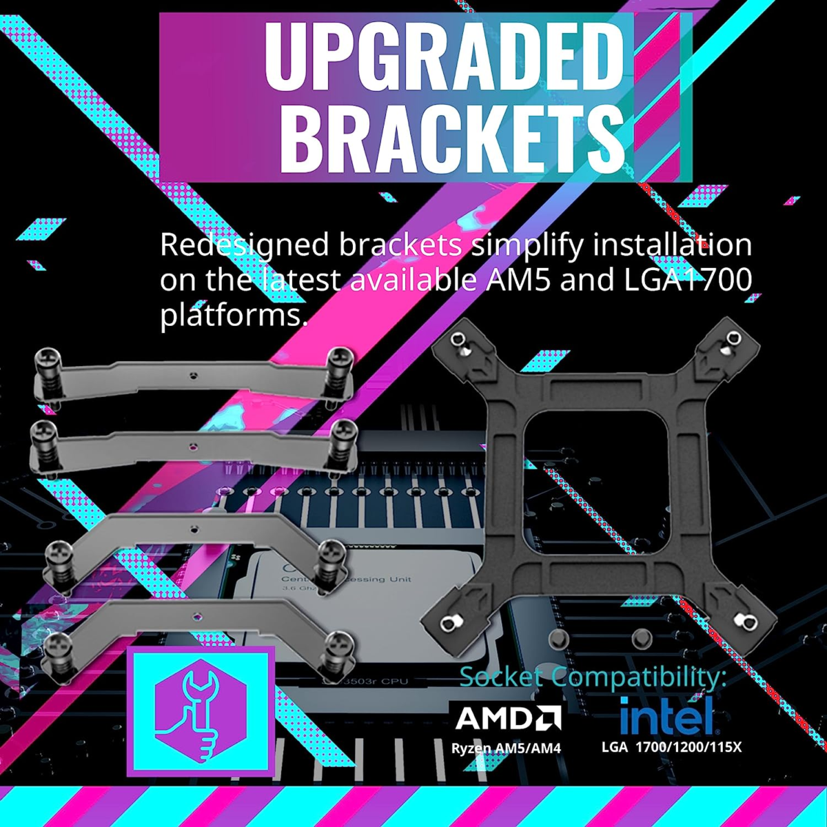 Hyper 212 Halo Black CPU Air Cooler, 120 Halo² PWM Fan, Dual Loop ARGB, Aluminum Top Cover, 4 Copper Heat Pipes, 154Mm Tall, AMD Ryzen AM5|AM4, Intel LGA 1851|1700|1200 Brackets - Image 6