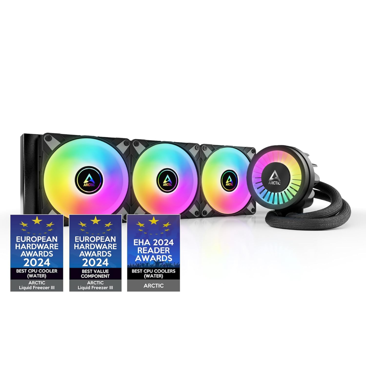Liquid Freezer III 360 A-RGB - CPU AIO Water Cooler, Water Cooling PC, Intel & AMD, Efficient Pwm-Controlled Pump, Fan: 200–2000 RPM, LGA1851 and LGA1700 Contact Frame - Black - Image 1