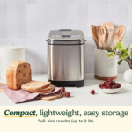 Bread Maker Machine, Compact and Automatic, Customizable Settings, up to 2Lb Loaves, CBK-110P1, Silver,Black - Image 2