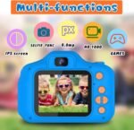 Upgrade Kids Selfie Camera, Christmas Birthday Gifts for Boys Age 3-9, HD Digital Video Cameras for Toddler, Portable Toy for 3 4 5 6 7 8 Year Old Boy with 32GB SD Card-Navy Blue - Image 3