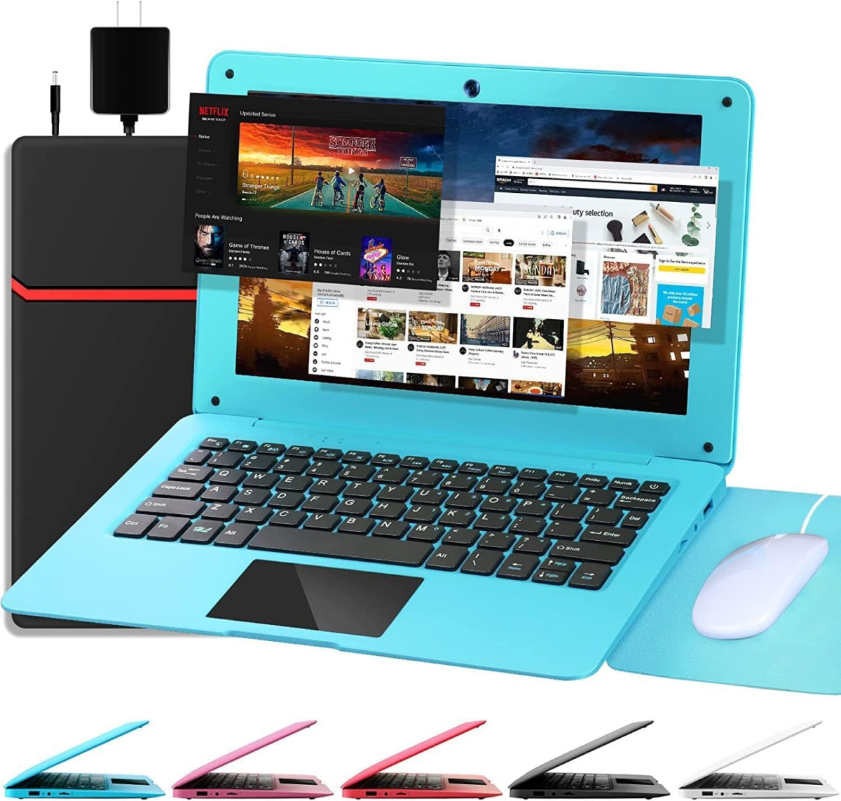 Laptop Computer- 10.1"" Inch Kids Laptop Computer Powered by Android 7.1.1 -Quad Core Processor- 2+32Gb Rom-Bluetooth-Hdmi-Wifi- Blue - Image 7