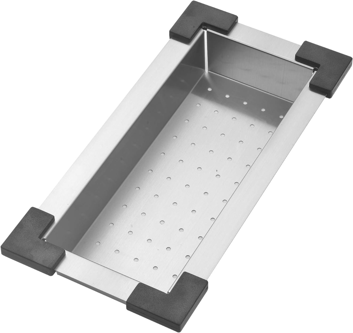Workstation Ledge Topmount/Drop-In Single Bowl Satin Brass Matte Stainless Steel Kitchen/Yard/Bar/Laundry/Office Sink, with Grid, Colander, Cutting Board, Strainer with Basket (23X20X9 Black) - Image 6