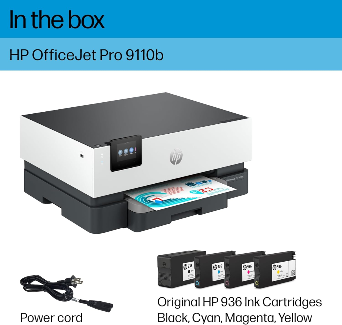 Officejet Pro 9110B Wireless Color Inkjet Printer, Print, Duplex Printing Best-For-Office (5A0S1A) - Image 6