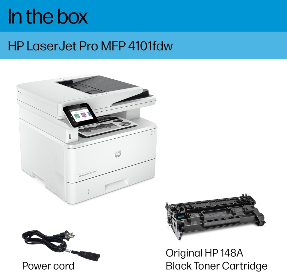 Laserjet Pro MFP 4101Fdw Wireless Black & White All-In-One Laser Printer, Scanner, Copier, Fax, Best-For-Office (2Z619F) - Image 5