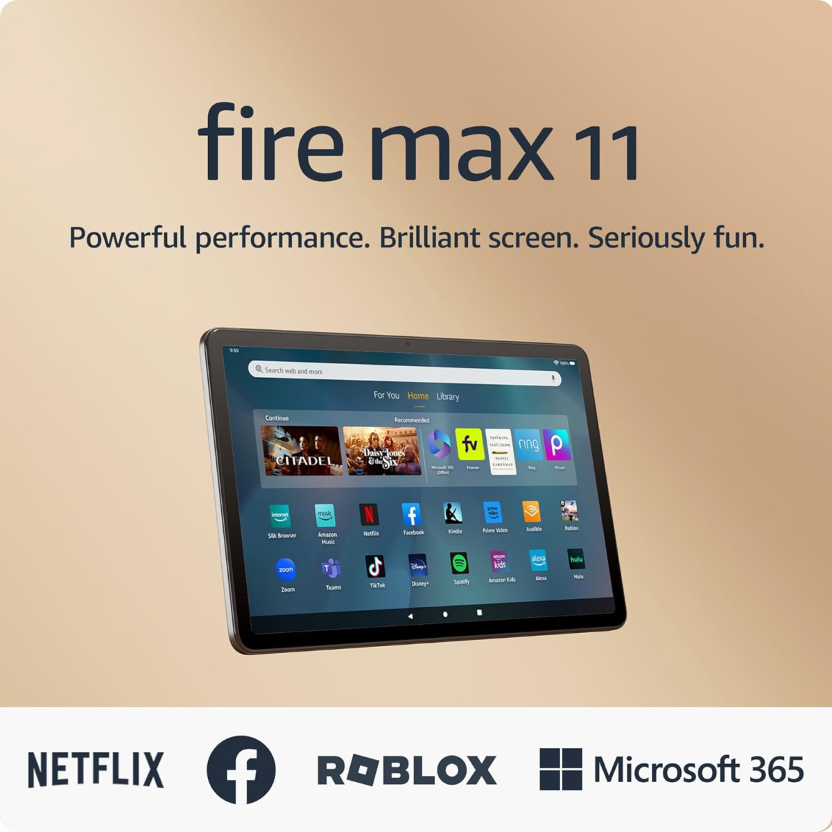 Fire Max 11 Tablet (Newest Model) Vivid 11” Display, All-In-One for Streaming, Reading, and Gaming, 14-Hour Battery Life, Optional Stylus and Keyboard, 64 GB, Gray - Image 1