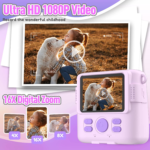 Instant Print Camera for Kids, Christmas Birthday Gifts for Girls Boys, HD Digital Video Cameras for Toddler, Portable Toy for 4 5 6 7 8 9 10 Year Old Girl with 32GB SD Card-Purple - Image 4