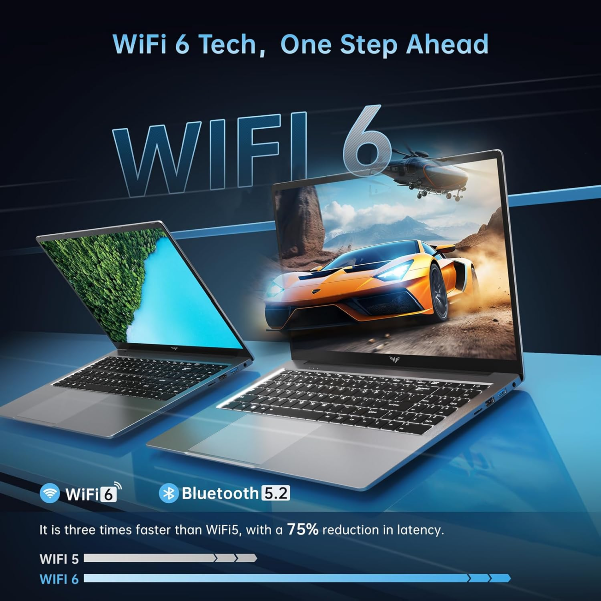 2024 Newest Gaming Laptop, 16.1-Inch FHD Display Laptop with AMD Ryzen 7 5825U Processor(8C/16T), 16GB RAM 512GB ROM Laptop Computer, Support Wifi 6, 53Wh Battery, with Backlit Keyboard - Image 5