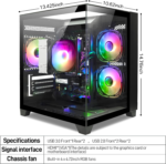 Desktop Computer AMD Ryzen 7-5700G 8 Core 3.9Ghz, 16G DDR4 RAM, 1TB NVME SSD, Tower Computer for Gaming, Home and Office (Black) - Image 3